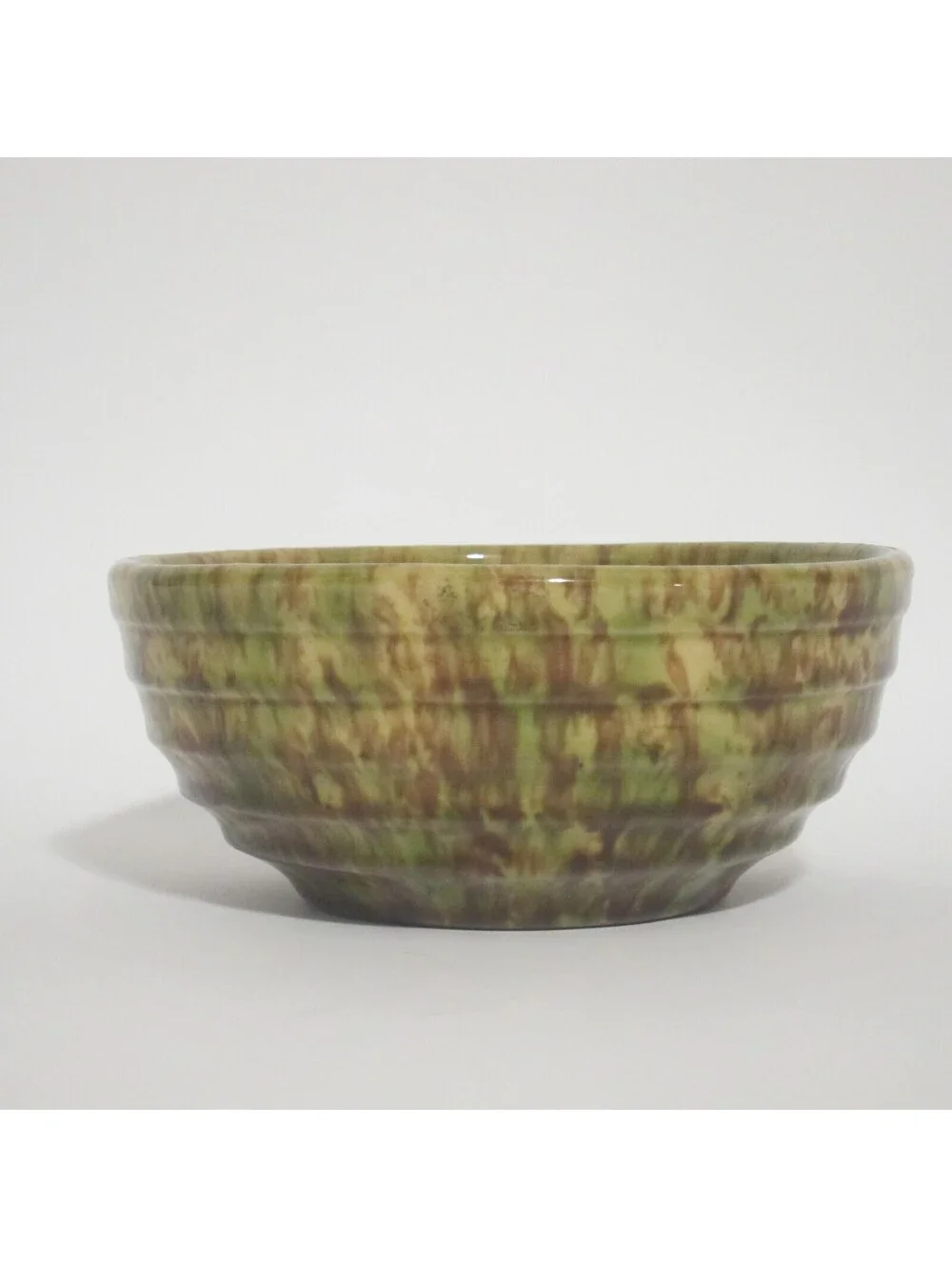 Antique Morton Pottery Woodland Splatterware Ribbed Nesting Bowl 7